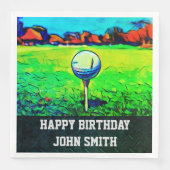 Mannen Custom Golfen Verjaardag servetten (Voorkant)