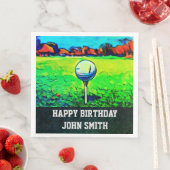 Mannen Custom Golfen Verjaardag servetten (Insitu)