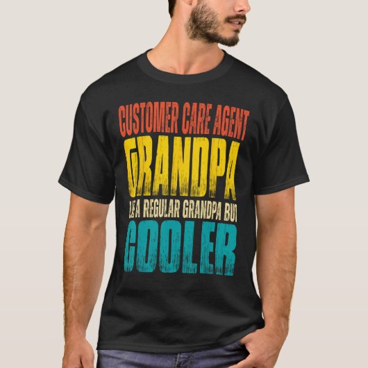 Mannen Customer Care Agent Opa Als Opa B T-shirt (Voorkant)