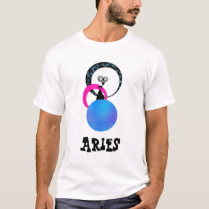 *~* Mannen Cute Aries White Zodiac Gekke Funny T-shirt