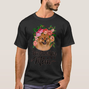 Mannen Cute Flowers Pomeranian Graphic Dog mama T-shirt
