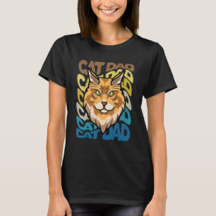 Mannen Cute Maine Coon Cat Dad Retro Cat Da T-shirt