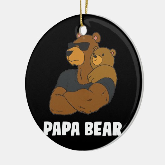 Mannen Cute Papa Beer vader Dochter Beer Keramisch Ornament (Links)