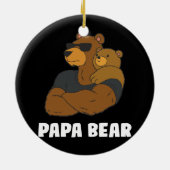 Mannen Cute Papa Beer vader Dochter Beer Keramisch Ornament (Achterkant)