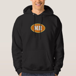 Mannen Cute Simple Custom Initiaal Zwart Hoodie