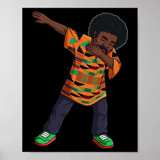 Mannen Dabbing African American Man Juneteenth Bla Poster (Voorkant)