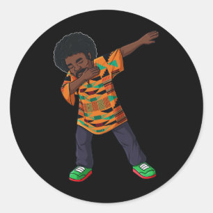 Mannen Dabbing African American Man Juneteenth Bla Ronde Sticker