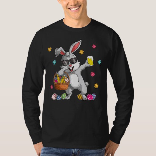 Mannen Dabbing Rabbit Paasdag Mannen T-shirt (Voorkant)