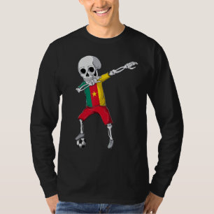 Mannen Dabbing Skelet Voetbal Kameroen Fans Voetba T-shirt