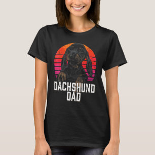 Mannen Dachshund Dad Retro Weiner Sause Dog Papa B T-shirt