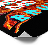 Mannen Dada Daddy Dad Bruh Fire Bysketbyll Fun Fat Poster (Hoek)