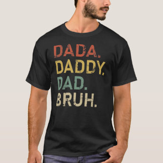 Mannen Dada papa Bruh Funny Fathers Day T-shirt