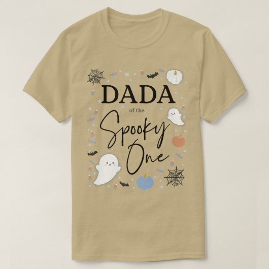 Mannen Dada van de Spooky One First Birthday Blue T-shirt (Design voorkant)