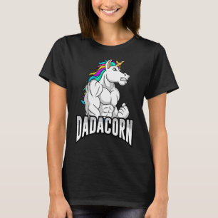 Mannen dadacorn unicorn vader pappa bodybuild t-shirt