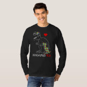 Mannen Dadasaurus Dad Rex Autism Awareness Proud T-shirt (Voorkant volledig)