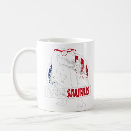 Mannen Dadasaurus Dinosaur papa Rex American Fl Koffiemok (Links)
