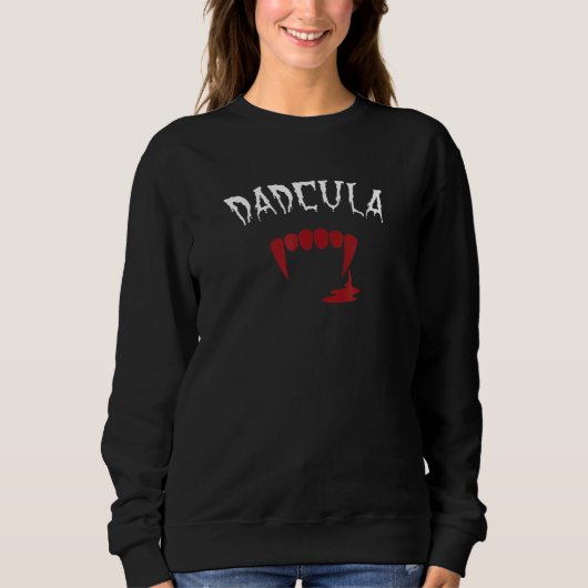 Mannen Dadcula Halloween Vampire Teeth Pap Trui (Voorkant)