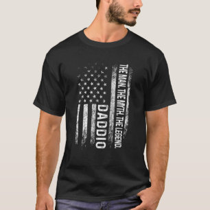 Mannen daddio Man mythe legende Amerikaanse vlag v T-shirt