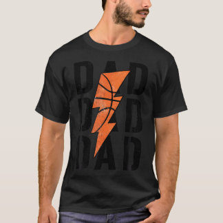 Mannen Daddy Basketbal Lightning Basketbal Dad Gif T-shirt