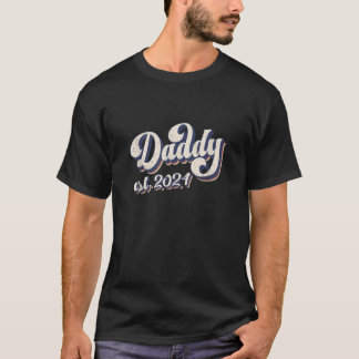 Mannen Daddy Est 2024 Eerste Vaderdag Jonge Vader T-shirt
