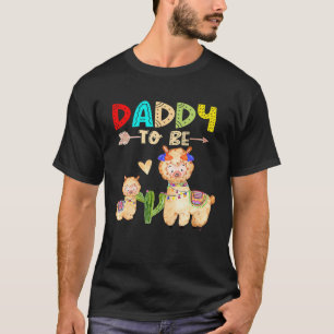Mannen Daddy To Be Llama Baby Shower T-shirt