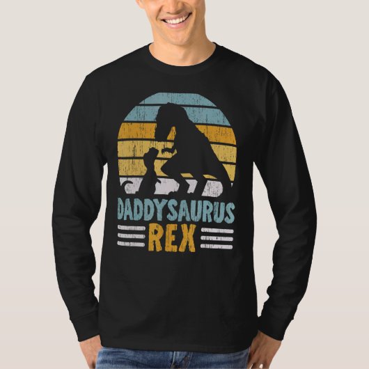 Mannen Daddysaurus Rex Fatherhood Beste vader ooit T-shirt (Voorkant)