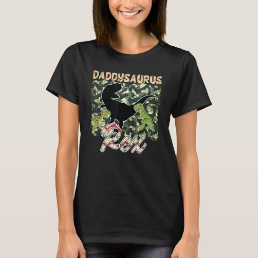 Mannen Daddysaurus Rex Fun Camouflage Design T-shirt (Voorkant)