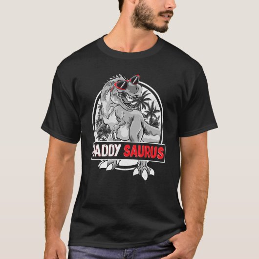 Mannen Daddysaurus T Rex Dinosaur Funny Dad Saurus T-shirt (Voorkant)