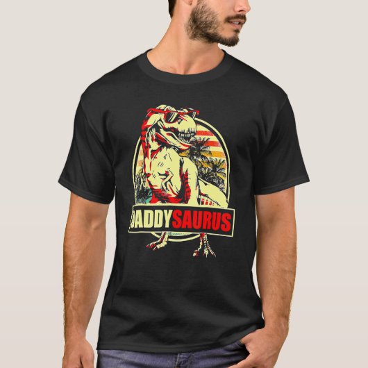 Mannen Daddysaurus Vaderdag Rex Dinosaurus Papa Fa T-shirt (Voorkant)
