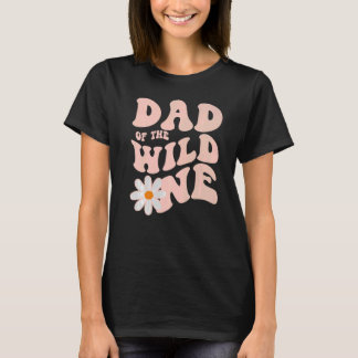 Mannen Daisy Birthday Pap Wild One Boho Daisy 1st T-shirt