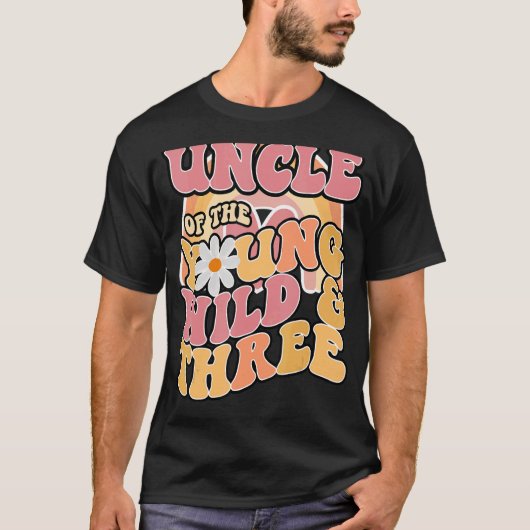 Mannen Daisy Verjaardag Uncle Jong Wild & 3 Boho 3 T-shirt (Voorkant)