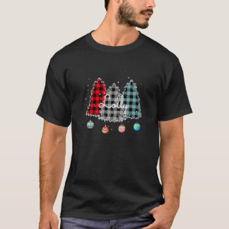 Mannen dameslantaarns, alleen met kerstboom geplak t-shirt