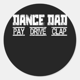 Mannen dance Dad betaal drive Clap Dansend Pa Ronde Sticker