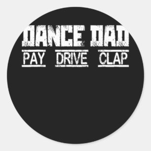 Mannen dance Dad betaal drive Clap Dansend Pa Ronde Sticker