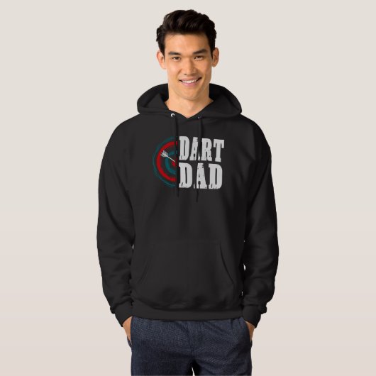 Mannen Dart Dad Darts Player Father Dartboard Hoodie (Voorkant volledig)