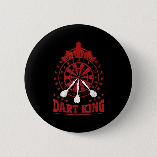 Mannen Dart Player Cool citeert de koning der kuns Ronde Button 5,7 Cm (Voorkant)