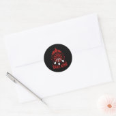 Mannen Dart Player Cool citeert de koning der kuns Ronde Sticker (Envelop)