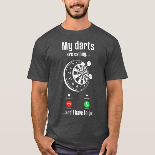 Mannen Dart Player Cool My Darts belt me en ik T-shirt (Voorkant)