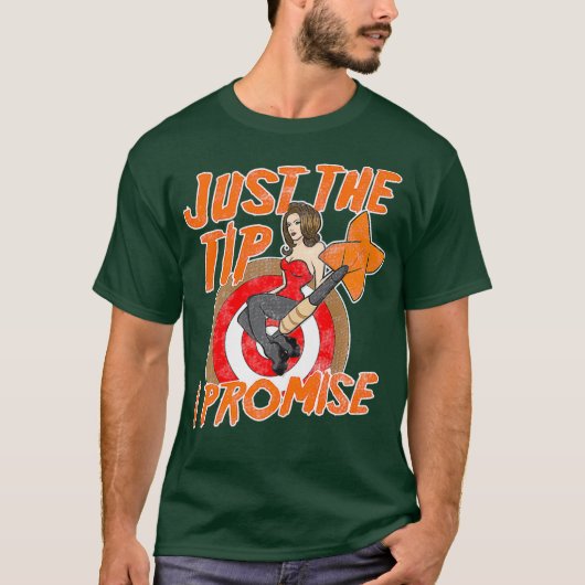Mannen dart speler gewoon de tip grappig team Shir T-shirt (Voorkant)
