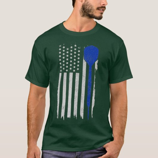 Mannen Darts American Flag Patriotic Darts Player T-shirt (Voorkant)
