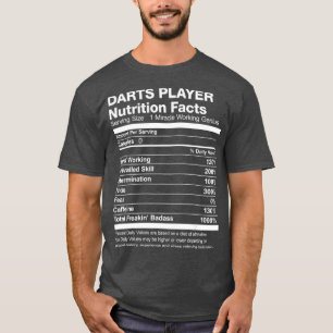 Mannen Darts Player Nutrition Facts Funny T-shirt