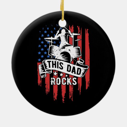 Mannen dat deze vader drums Amerikaanse drumming Keramisch Ornament (Achterkant)