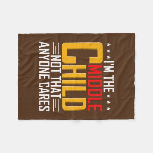 Mannen dat ik het middelste kind ben... fleece deken (Voorkant (Horizontaal))