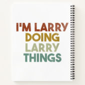 Mannen dat ik Larry Doing Larry Dingen Funny First Notitieboek (Achterkant)