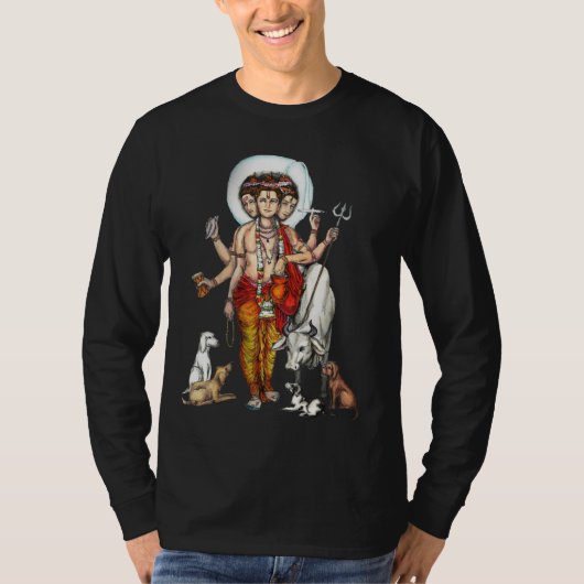 Mannen Dattatreya/Guru Mantra T-shirt (Voorkant)