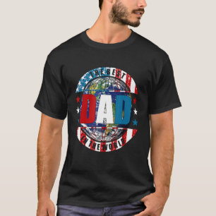 Mannen de beste vader in de wereld Amerikaanse vla T-shirt