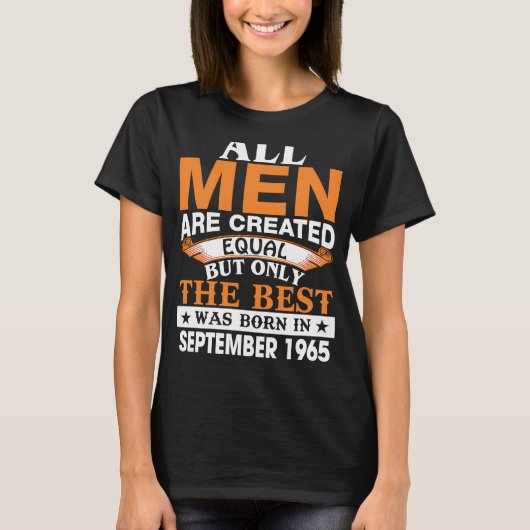 Mannen de beste werd geboren in september 1965 t-shirt (Voorkant)