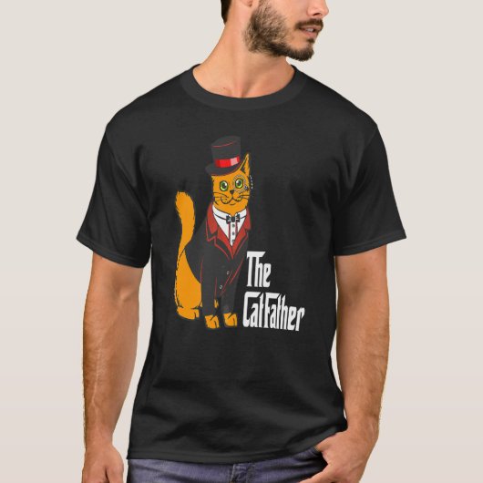 Mannen de catfather-dag kat Kitten Papa Hu T-shirt (Voorkant)