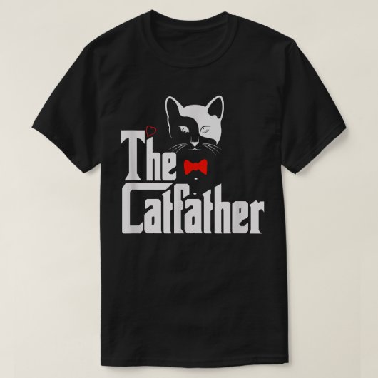 Mannen De Catfather, grappige kat papa Lover Gift T-shirt (Design voorkant)