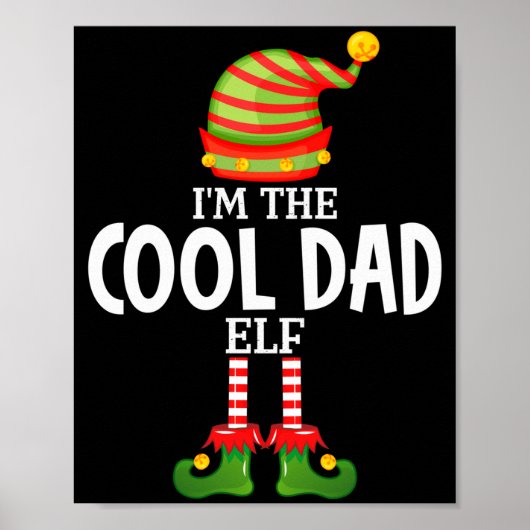 Mannen de coole vader elf kerst bijpassende pyjama poster (Voorkant)